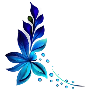 Blue Gradient Floral Png 39 PNG image