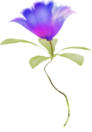 Blue Gradient Single Flower PNG image