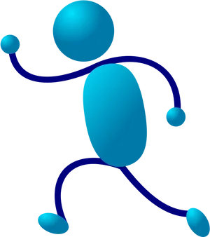 Blue Gradient Stick Figure PNG image