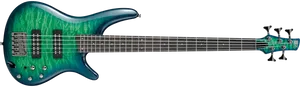 Blue Green Electric Bass Guitar PNG image