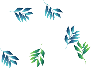 Blue Green Leaves Vector Illustration PNG image