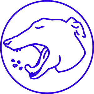 Blue Greyhound Graphic PNG image