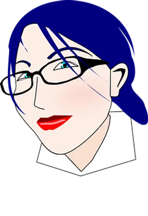 Blue Haired Animated Woman