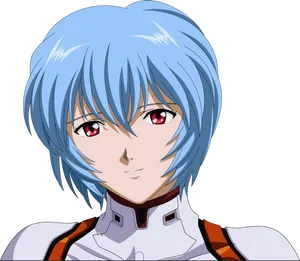 Blue Haired Anime Character PNG image