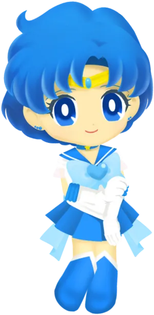 Blue Haired Anime Sailor Character PNG image