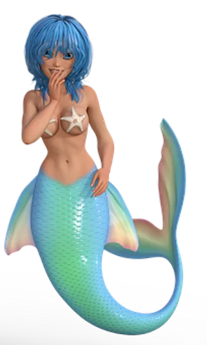 Blue Haired Mermaid Starfish Bikini