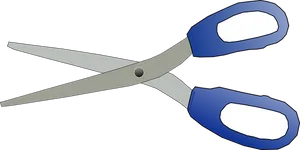 Blue Handled Scissors Vector PNG