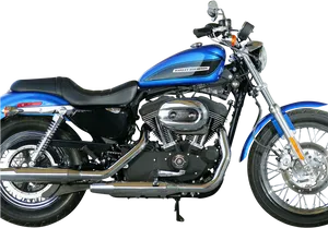 Blue Harley Davidson Motorcycle Profile PNG image