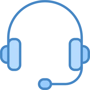 Blue_ Headphones_ Icon_with_ Microphone PNG image