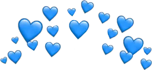Blue Heart Emojison Black Background PNG image