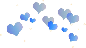 Blue Heart Filter Graphic PNG image