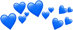 Blue Heart Filter Overlay PNG image