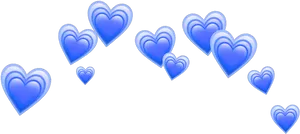 Blue Hearts Black Background PNG image