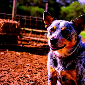 Blue Heeler On Farm PNG 28