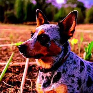Blue Heeler On Farm PNG Mxs