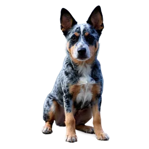 Blue Heeler With Flowers PNG Kjw40 PNG