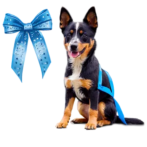 Blue Heeler With Ribbon PNG Kyb