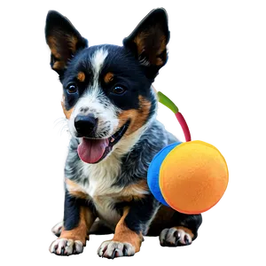 Blue Heeler With Toys PNG 06282024