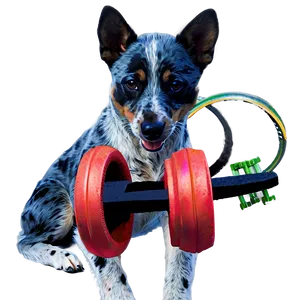 Blue Heeler With Toys PNG 64