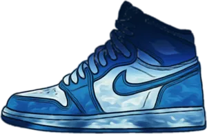 Blue High Top Sneaker Illustration PNG image