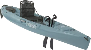 Blue Hobie Fishing Kayak PNG image