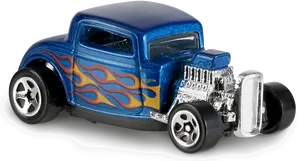 Blue Hot Wheels Classic Car With Flames PNG image