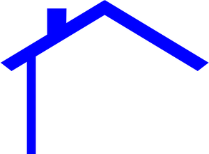 Blue House Outline Graphic PNG