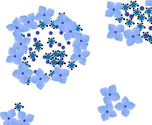 Blue Hydrangea Pattern PNG image