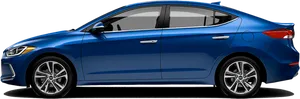 Blue Hyundai Sedan Side View PNG image