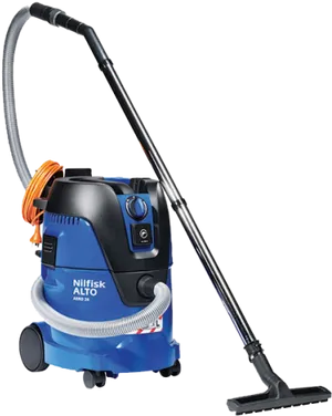 Blue Industrial Wet Dry Vacuum Cleaner PNG image