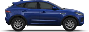 Blue Jaguar S U V Side View