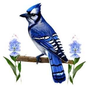 Blue Jay And Flowers Png 06262024 PNG image