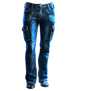 Blue Jeans With Cargo Pockets PNG Bks87 PNG