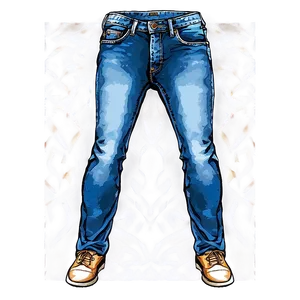 Blue Jeans With Fringe PNG 06112024