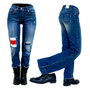 Blue Jeans With Patches Png 56 PNG image