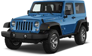 Blue Jeep Wrangler Rubicon S U V PNG image