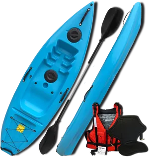Blue Kayakand Gear Set PNG image