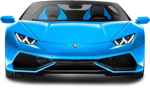 Blue Lamborghini Huracan Evo Front View