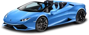 Blue Lamborghini Huracan Evo Spyder Profile View