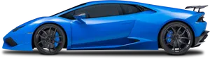 Blue Lamborghini Side View