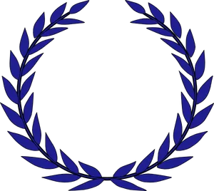 Blue Laurel Wreath Graphic PNG image