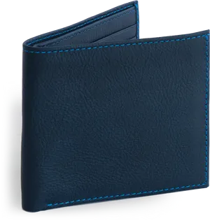 Blue Leather Wallet Blue Stitching PNG image