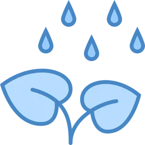 Blue Leaves Water Droplets Graphic PNG image