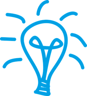 Blue Lightbulb Idea Icon