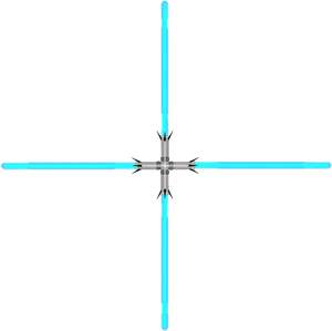 Blue Lightsaber Crossguard Design PNG