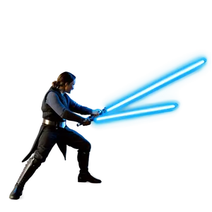 Blue Lightsaber Duel Scene PNG Lig92 PNG