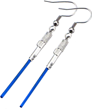 Blue Lightsaber Earrings Jewelry PNG image