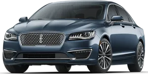 Blue Lincoln Sedan Profile View PNG image