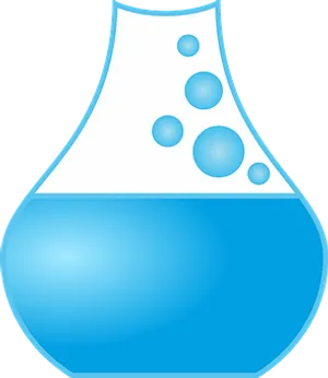 Blue Liquid Flask Vector Illustration
