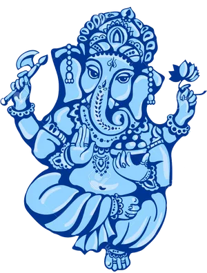 Blue Lord Ganesh Artwork PNG image
